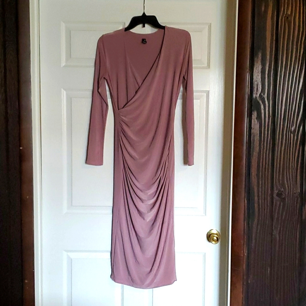 Windsor- Blush faux wrap dress